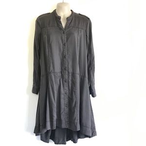 Anthropologie High Low military dress olive green